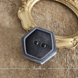 Onyx Round Earrings in Black