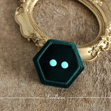 Round Earrings in Jade Green