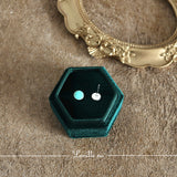 Round Earrings in Jade Green