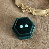 Round Earrings in Jade Green