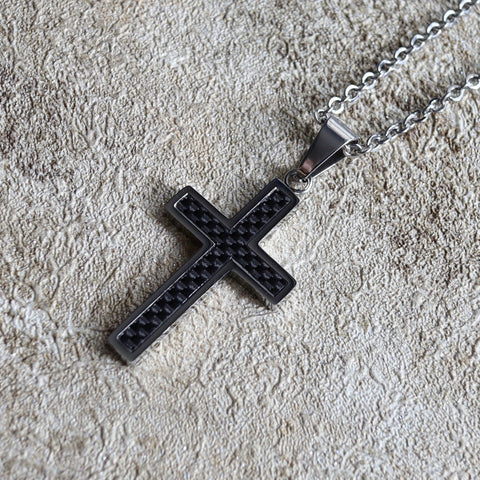 Carbonic Cross Engravable Necklace