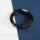 Chisel Round Leather Bracelet