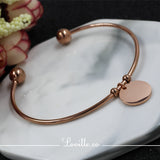 (Rose Gold) Shantel Engravable Cuff Bangle - Loville.co