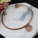 (Rose Gold) Shantel Engravable Cuff Bangle - Loville.co