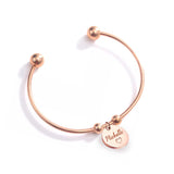 (Rose Gold) Shantel Engravable Cuff Bangle - Loville.co