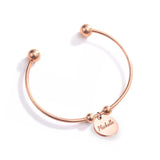 (Rose Gold) Shantel Engravable Cuff Bangle - Loville.co