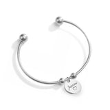 (Silver) Shantel Engravable Cuff Bangle - Loville.co