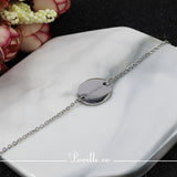 (Silver) Connie Round Engravable Bracelet - Loville.co
