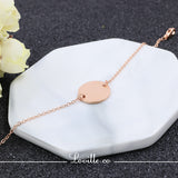 (Rose Gold) Connie Round Engravable Bracelet - Loville.co