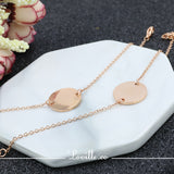 (Rose Gold) Connie Round Engravable Bracelet - Loville.co