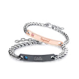 (Black+Rose Gold) Fanta Couple Engravable Bracelet - Loville.co