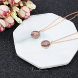 (Rose Gold) Bonie Round Engravable Necklace - Loville.co