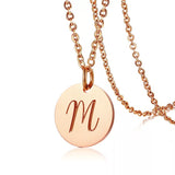 (Rose Gold) Bonie Round Engravable Necklace - Loville.co