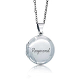 Eva Round Locket Engravable Necklace - Loville.co