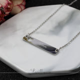 (Silver) Elodie Pierced Heart Engravable Necklace - Loville.co