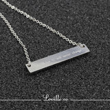 (Silver) Janice Rectangular Plate Engravable Necklace - Loville.co