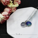 (Ocean Blue) Loraine Mermaid Engravable Necklace - Loville.co