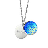(Ocean Blue) Loraine Mermaid Engravable Necklace - Loville.co