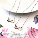 Infinity Love Necklace in Rose Gold