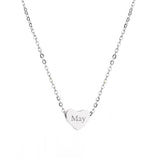 (Silver) Sweet Love Heart Engravable Necklace - Loville.co