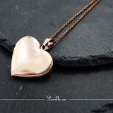 (Rose Gold) Aria Heart Locket Engravable Necklace - Loville.co