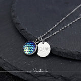 (Ocean Blue) Loraine Mermaid Engravable Necklace - Loville.co