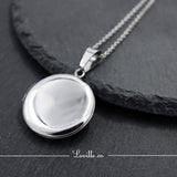 Eva Round Locket Engravable Necklace - Loville.co