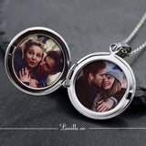 Eva Round Locket Engravable Necklace - Loville.co